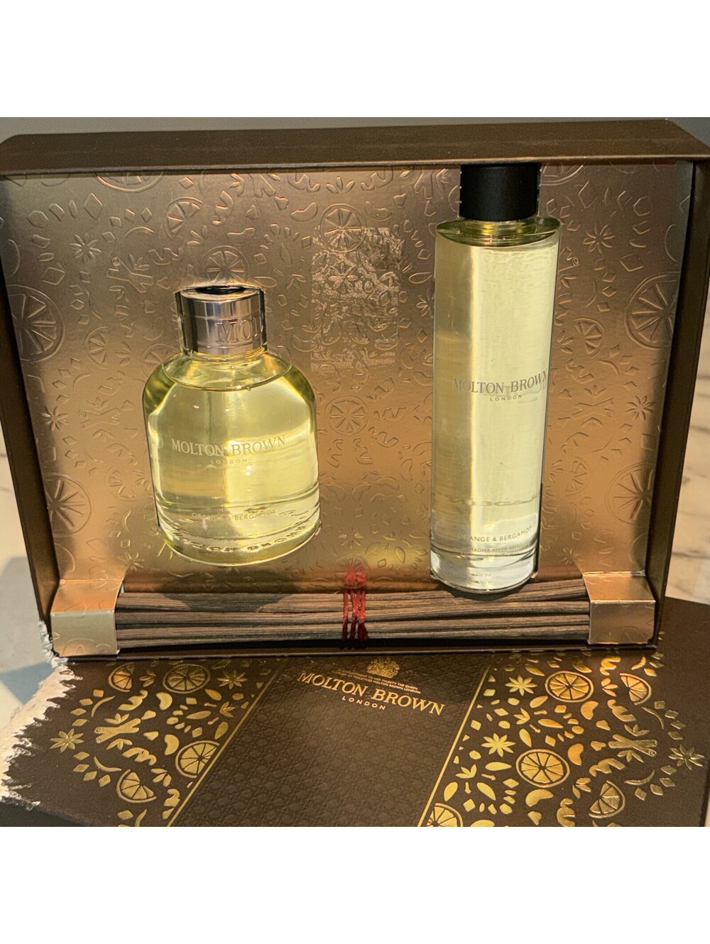Molton Brown Orange & Bergamot Reed Diffuser NEW Home Fragrance Aroma BOX SET